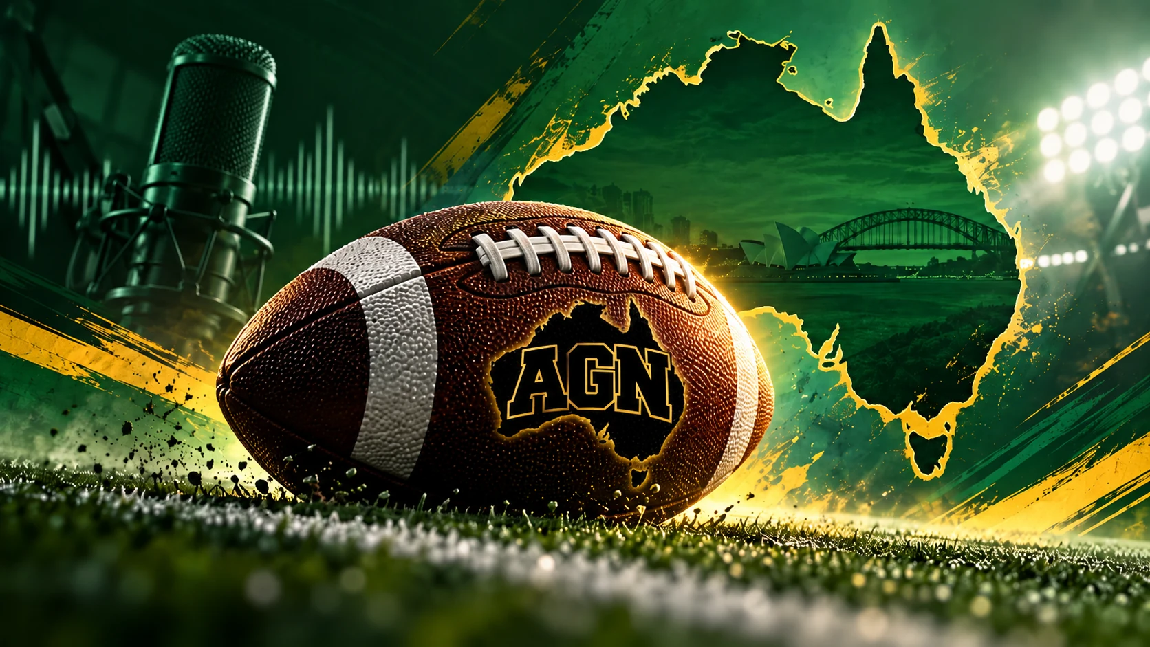 AGN American football illustration representing the Australian game