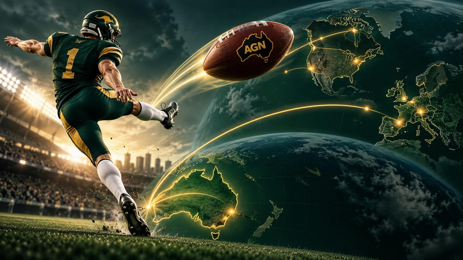 AGN illustration representing Australian players competing across the United States, Canada, Europe and beyond